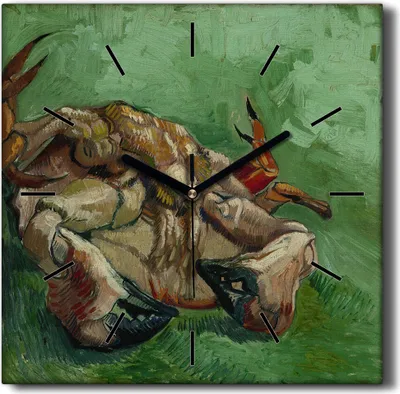 Produktbild von Coloray Hodiny Unikátní 30x30 cm Tiché hodiny Pro obývací pokoj a kuchyň Nástěnné hodiny Plátno Černé ručičky hodin - Van Gogh Crab