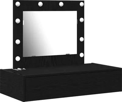 Image de vidaXL Coiffeuse avec rangement Noir 83 x 40 x 70 cm Bois composite