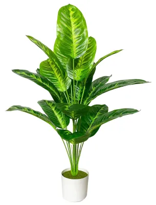 Künstliche Areca-Palme 80 cm, tropische Bananenpflanze im Topf
