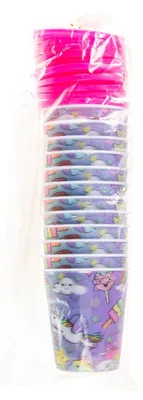 Image de Gobelets avec couvercle et paille Licorne - Gobelets 12 pièces en plastique