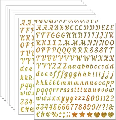 Image de Autocollants en forme de lettres avec effet brillant, 2400 pièces, 13 mm, pour projets de loisirs créatifs