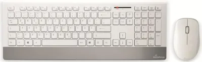 Produktbild von MediaRange Tastatur-Maus-Set, kabellos, weiß, spritzwassergeschützt, 10 Millionen Tastenanschläge, MROS106