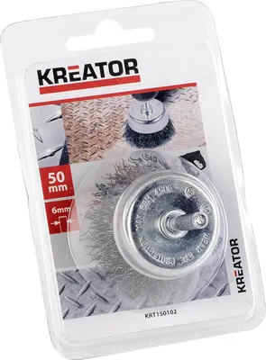 Produktbild von KREATOR Stahl Bürstenaufsatz Topfdrahtbürste Schaft ø 6 mm - Rundbürste ø 50 mm - Stahl Topfbürste ø 50 mm