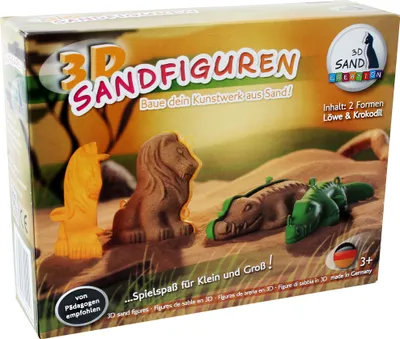 Produktbild von 3D Sandfiguren Sandformen Modellieren Löwe Krokodil Gips Schnee Sand