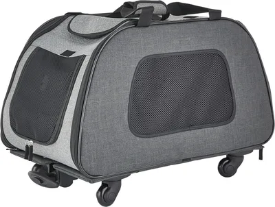 Productafbeelding van Reistrolley voor Huisdieren - Dierenvervoerder - Comfortabel Reizen - Voor- en bovenkant open - 34 x 43 x 67 cm