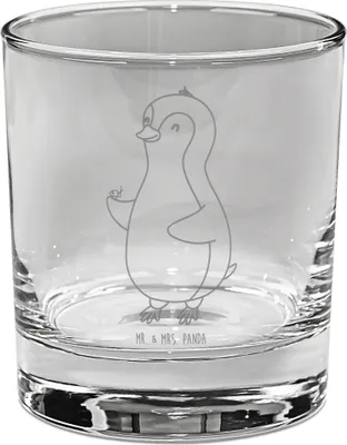 Produktbild von Mr. & Mrs. Panda Glas Pinguin Marienkäfer - Transparent - Geschenk, Gin, Wunder, Kleine, Aufmerksam, Tonic, Tumbler, gravur, Glück, Liebe, Cocktailglas