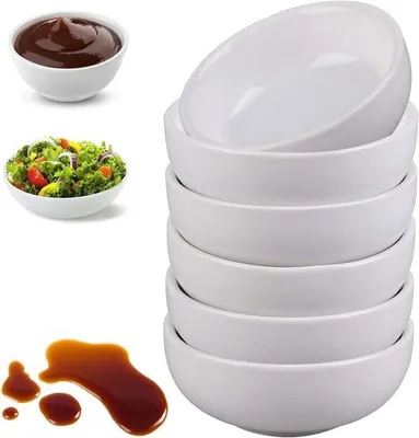 Produktbild von Keramische dip-schaalset 6-delig 8 x 3,5 cm vaatwasmachinebestendig dip snack dessert huisdiervoeder