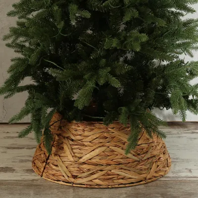 Weihnachtsbaumrock aus Wasserhayazinthe - Abdeckung für Baumständer - D: 57cm  - 3teilig