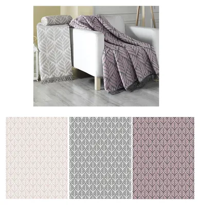 Produktbild von Luxus Wohndecke Kuscheldecke Wolldecke mit Fransen 150x200cm Grau