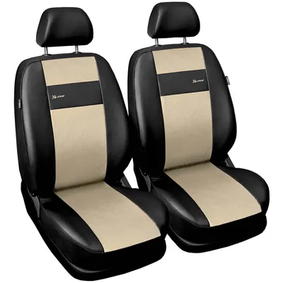 Produktbild von X-LINE Autositzbezüge 1+1 Beige universal Vordersitze Airbag-Nähte fleckenresistent Sitzheizung geeignet