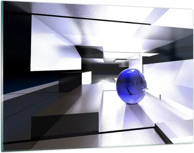 Produktbild von Bilder auf glas - Grafik kugel geometrie - 120x80cm - Glasbilder - Wandbilder - Kunstdruck - zum Aufhängen bereit - Wanddekoration aus Glas - Glas Bilder - Wandbild auf Glas - GAA120x80-2368