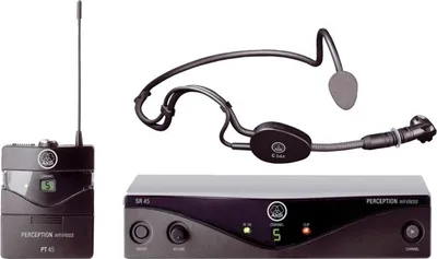 Produktbild von AKG Drahtlossystem WMS 45 mit Headset-Mikrofon C 544 L und Taschensender PT 45 für Sport