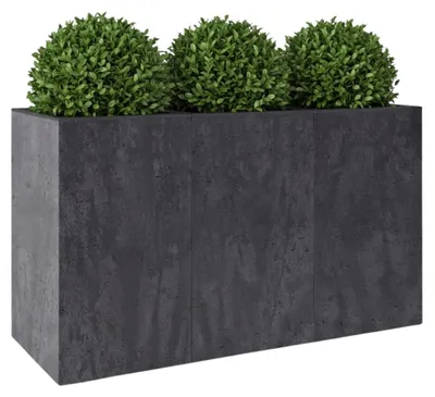 Obrázek produktu pro HOWHOMELY | Květináč – obal na květináč – květinový koš – na kolečkách – černý – 90 x 30 x 60 cm – květináč – betonový vzhled