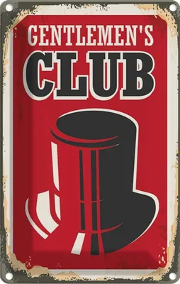 Produktbild von vianmo Blechschild 30x20 cm Gentlemen`s Club Alkohol Männer Essen Trinken Bar