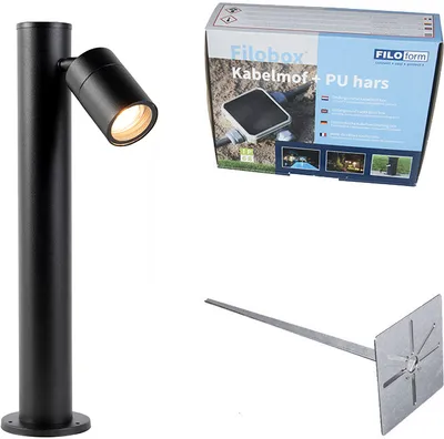 Produktbild von Außenleuchte Schwarz 45 cm Einstellbar IP44 Solo