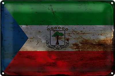 Produktbild von Blechschild Flagge Äquatorialguinea 18x12cm Flag Rost