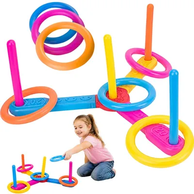 Zdjęcie produktu dla Gra Zręcznościowa Rzucanie Krążków Kolorowa Serso Ringo Dla Dzieci 46Cm