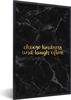 Produktbild von MuchoWow® Gerahmtes Poster Zitate - Sprichwörter - Gold - Marmor 20x30 cm - Poster mit Schwarzem Bilderrahmen Wandposter Rahmen Foto Bilder - Drucken - Bilder Poster im Rahmen