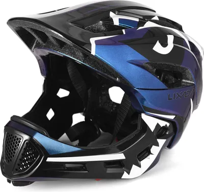 Produktbild von Kinder abnehmbare Vollgesichtshelm Kinder Sport Sicherheit Helm für Fahrrad Skateboarding Roller Skating