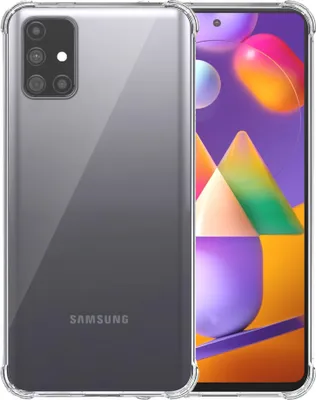 Produktbild von Smartphonica Telefon Fall geeignet für Samsung Galaxy M31s Transparent Shockproof - Shockproof TPU SIlicone Backcover Case mit Bumper Transparent