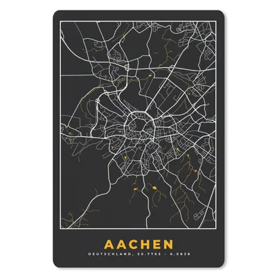 Produktbild von MuchoWow® Mauspad Mousepad Aachen - Gold - Stadtplan - Karte - Deutschland 40x60 cm - Mousepads - Maus Mat - Pad - Mausunterlage - Schreibtisch Accesoire