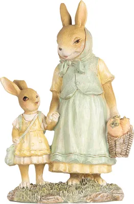 Produktbild von Clayre & Eef Dekorationsfigur Kaninchen 14x7x20 cm Beige Kunststoff