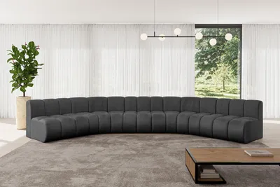 Produktbild von ALTDECOR Modulares Sofa Ecksofa in U-Form - Montra-U1 - 490x174x70 cm Schwarz - Corner modular Sofa Eckcouch Couch Wohnlandschaft Cauchsofa Bodensofa Polstersofa