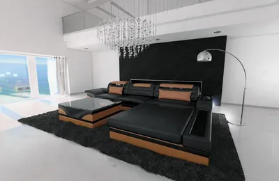 Produktbild von Ecksofa Parma als Ledersofa mit USB Echtleder
