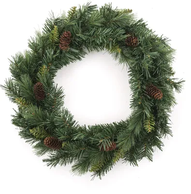 Produktbild von Weihnachtskranz mit Tannenzapfen grün-braun 40 cm - Einheitsgröße