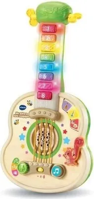 Produktbild von VTECH Baby Interaktive Leuchtgitarre , Musikspielzeug , 8 Leuchtende Tasten , 3 Gitarrenstile ,es Holz , 18 Monate bis 5 Jahre