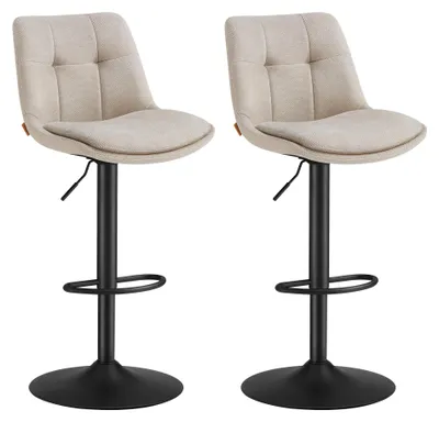 Barkrukken Set von 2, höhenverstellbar, drehbar, mit Rückenlehne