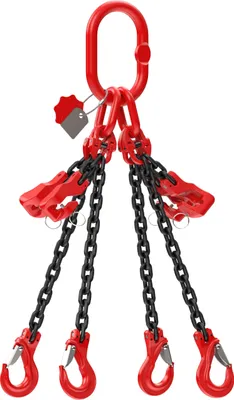4-strängiger Kettengehänger, Güteklasse 8, 1 m, 2360 kg bis 45°