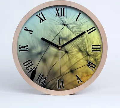 Produktbild von Holzuhr 25fi cm wanduhr - schwarze Spitzen - Löwenzahn Samen