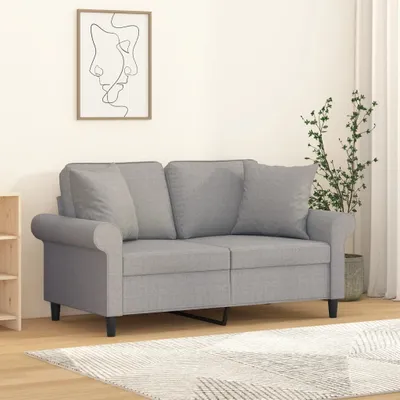 Produktbild von The Living Store Zierkissen 2 Stk. Hellgrau 40x40 cm Stoff