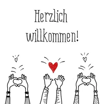 Produktbild von 20 kleine Cocktailservietten Willkommen Herz - Willkommen mit Liebe 25x25cm