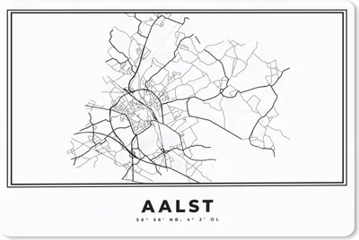 Produktbild von MuchoWow® Mauspad Mousepad Karte - Aalst - Schwarz und weiß - Belgien - Stadtplan - Karte 27x18 cm - Mousepads - Maus Mat - Pad - Mausunterlage - Büroartikel - Desk Matten
