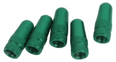 Imagen del producto de Tapas para válvulas Presta, color verde, paquete de 5 unidades, protectores antipolvo para neumáticos de bicicleta