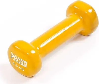 Image de Haltère en vinyle 0,5kg jaune Profit DK 4102
