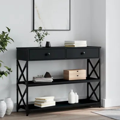 Zdjęcie produktu dla vidaXL Stolik konsola czarny 100x28x75 cm materiał drewnopochodny