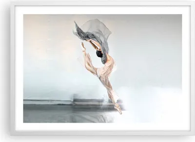 Produktbild von Gerahmtes Poster - Weißer Rahmen - Tanz Frau Ballerina - 70x50 cm - Wand Bild - Wanddeko - Wandbilder - Kunstposter - Wandposter - Bilderrahmen - Bilder - Kunstdruck - Wanddekoration - P2WAA70x50-5030