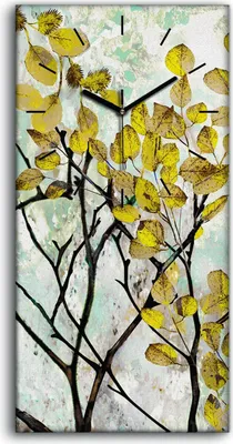 Produktbild von Wandbild Leinwand Bilder Wanduhr 30x60 Malerei Baum Zweige Blätter Kunst - schwarze Hände