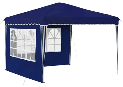 Image de Tente de réception pliable vidaXL 288 x 288 x 245 cm, bleu, en tissu Oxford