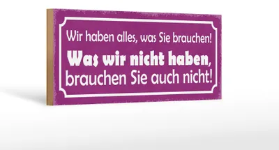 Produktbild von Holzschild Spruch 27x10cm wir haben alles was sie brauchen