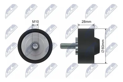 Produktbild von NTY Umlenkrolle Keilriemen RNK-AU-039 für VW Touareg (7LA, 7L6, 7L7) 28mm 60mm