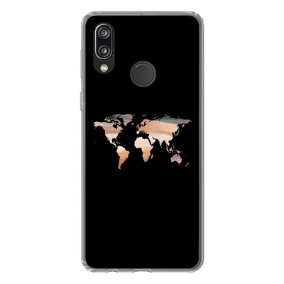 Produktbild von MuchoWow® Handyhülle Schutzhülle Hülle für Huawei P20 Lite (2020) Weltkarte - Farbe - Schwarz Silikon Softcase Handy Hülle - Kartenhalter