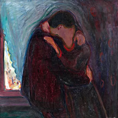 Obrázek produktu pro Edvard Munch umělecký obraz - Polibek, 1897 (70 x 70 cm)