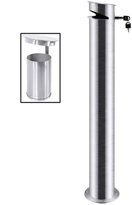 Zdjęcie produktu dla Popielniczka stojąca, stal nierdzewna, wysokość 100 cm, Ø podstawy 16 cm