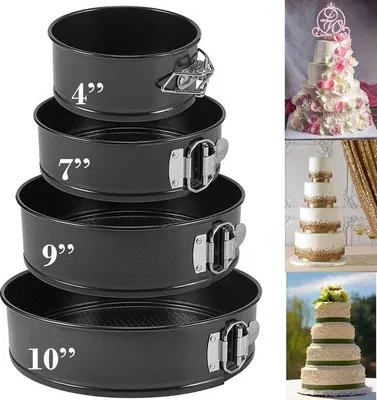 Immagine prodotto di Set di stampi da forno, 4 pezzi, stampi rotondi per torte