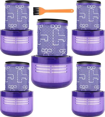 Produktbild von (5 Stück) Ersatz-HEPA-Filter, kompatibel mit Dyson V12 Slim Absolute/Complete/Motorhead/Absolute +/ Extra Staubsauger, ersetzen Sie Teile-Nr. 971517-01, 5 Filter, waschbar und wiederverwendbar