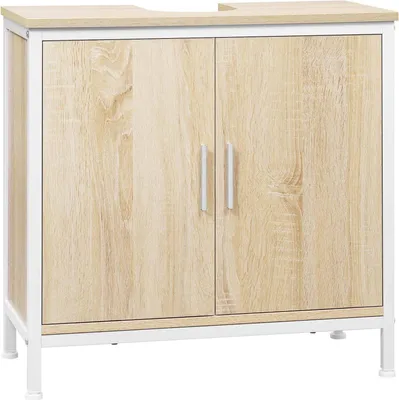 Produktbild von EUGAD Waschbeckenunterschrank 60 x 60 x 30 cm, Badezimmerschrank mit höhenverstellbarer Trennwand, Weiß
